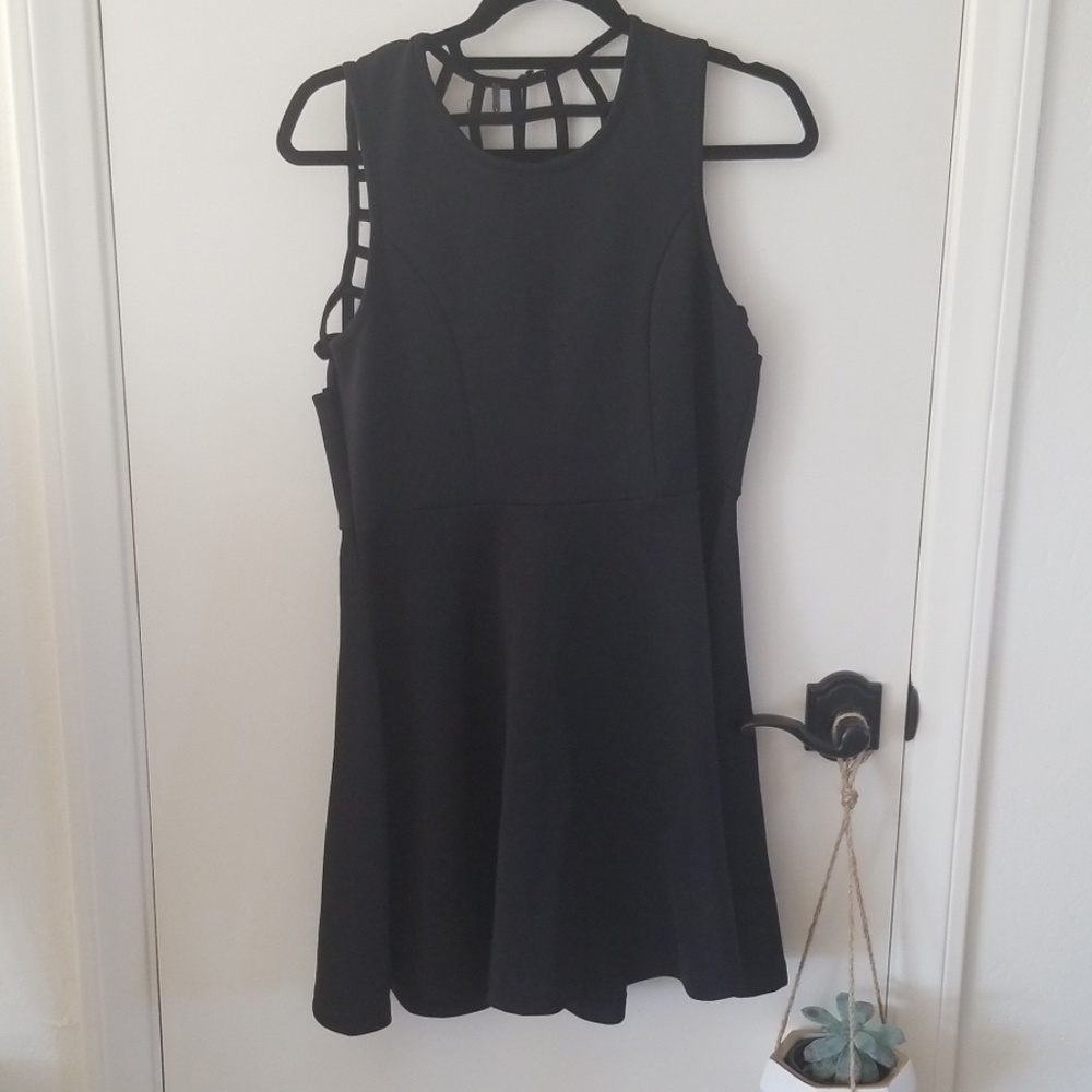 Poof apparel juniors black cocktail dress